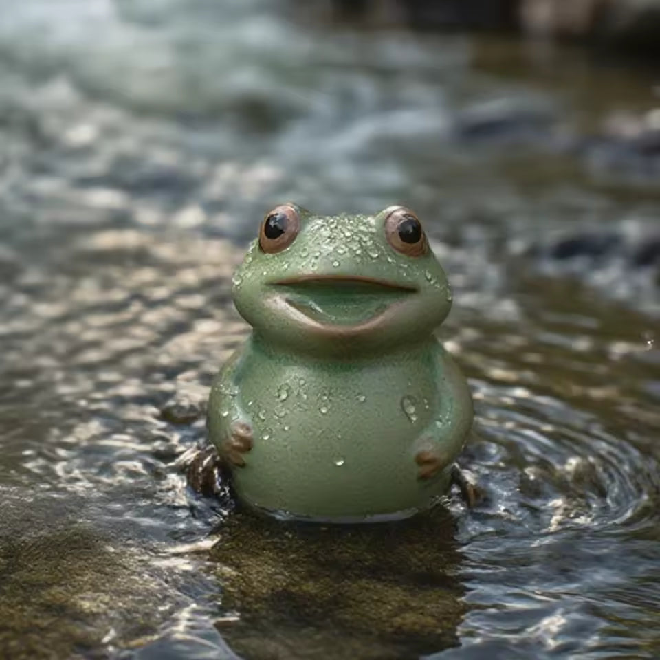 Cute Little Frog Tea Pet Ornament Personalized Tea Play Animal Figurine Zen Gongfu Tea Accessories Gift Home Decoration