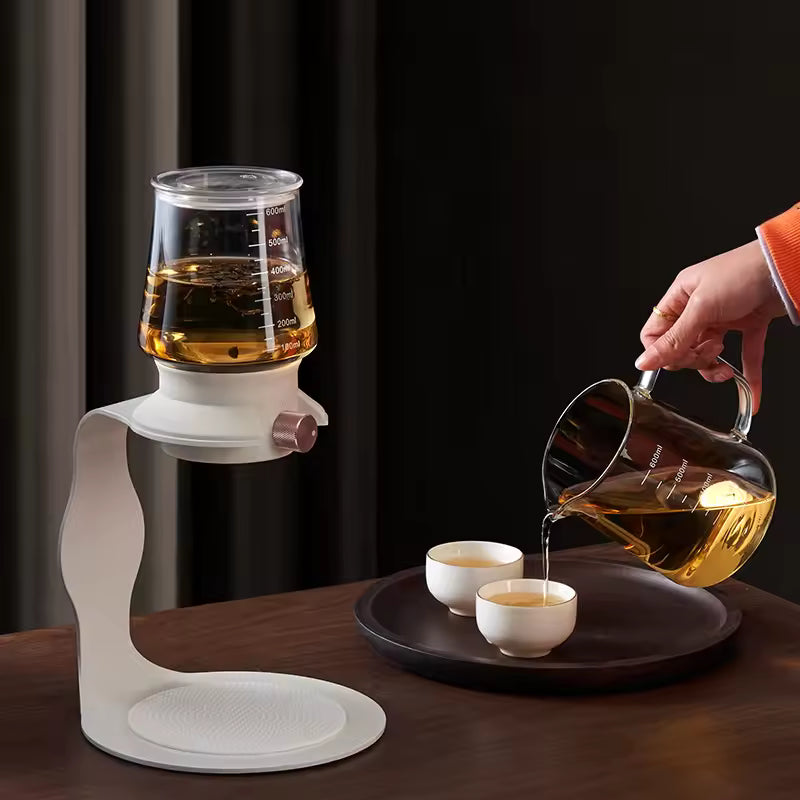 Model 350 Modern Business Glass Tea Set with Tea Water Separation Ice Drip Cold Brew Features