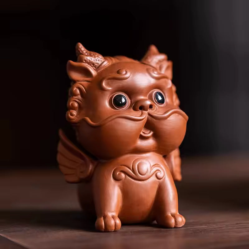 Purple Clay Tea Pet Pixiu Wealth Attraction Ornament Premium Tea Set Zen Gongfu Tea Accessories Home Decoration