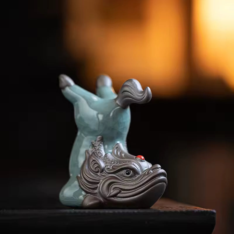 Porcelain Tea Pet Ornament Tea Strainer Zen Gongfu Tea Accessories Home Decoration