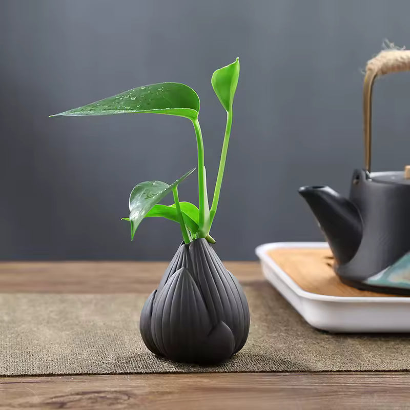 Lotus Purple Clay Tea Pet Mini Zen like Clay Vase Ornament Gongfu Tea Accessories Home Decoration