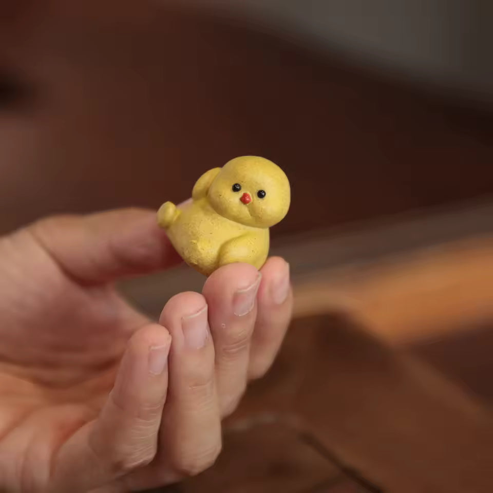 Purple Clay Tea Pet Raw Mineral Mud Mini Chicken Cute Cartoon Tea Play Ornament Boutique Handmade Home Decoration