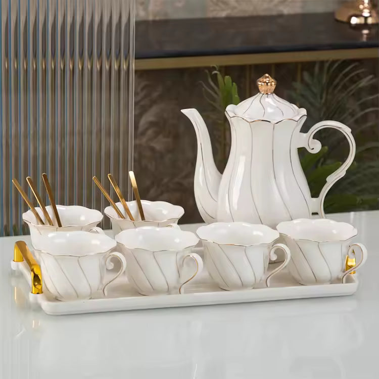 European Afternoon Luxury Sugar Tea Coffee Canisters Set Porcelain Tea Gift Set Ceramic Tea Pot Set