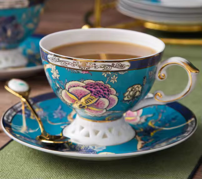 British Bone China Coffee Cup Afternoon Tea Set High-end Club Home Ceramic Cups and Plates