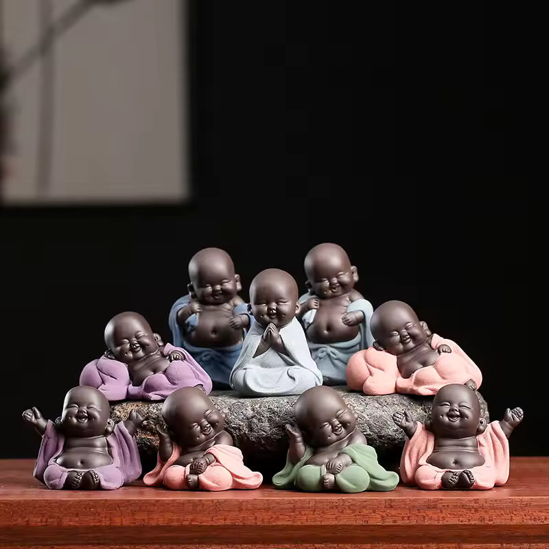 Purple Clay Maitreya Buddha Tea Pet Ornament Figurine Gongfu Tea Accessories Zen Tea Set Home Decoration