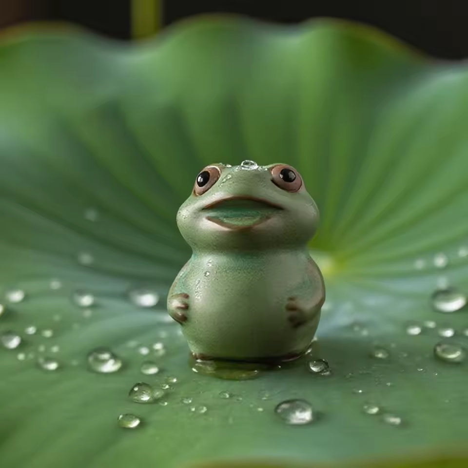 Cute Little Frog Tea Pet Ornament Personalized Tea Play Animal Figurine Zen Gongfu Tea Accessories Gift Home Decoration