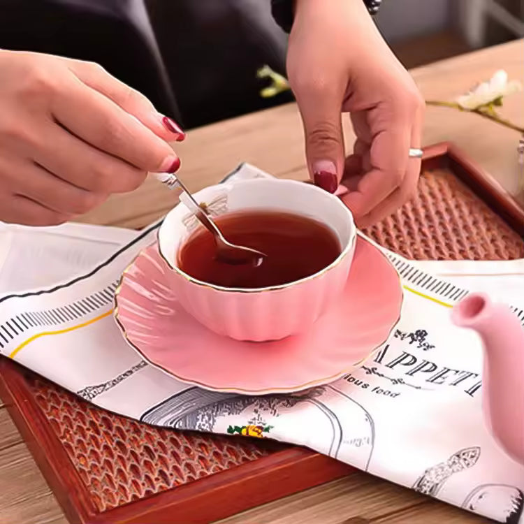 Modern Tea Party Gift Box Packaging Porcelain Coffee Teapot Sets Printed Ceramic Tea Pot Set Luxury