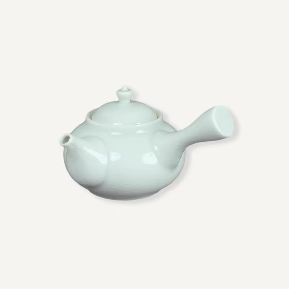 High-end Ceramic Tea Set Handmade Ru Kiln Tea Set with Teapot and 6 Cups,Chinese Celadon Crackle Glaze Masterpiece