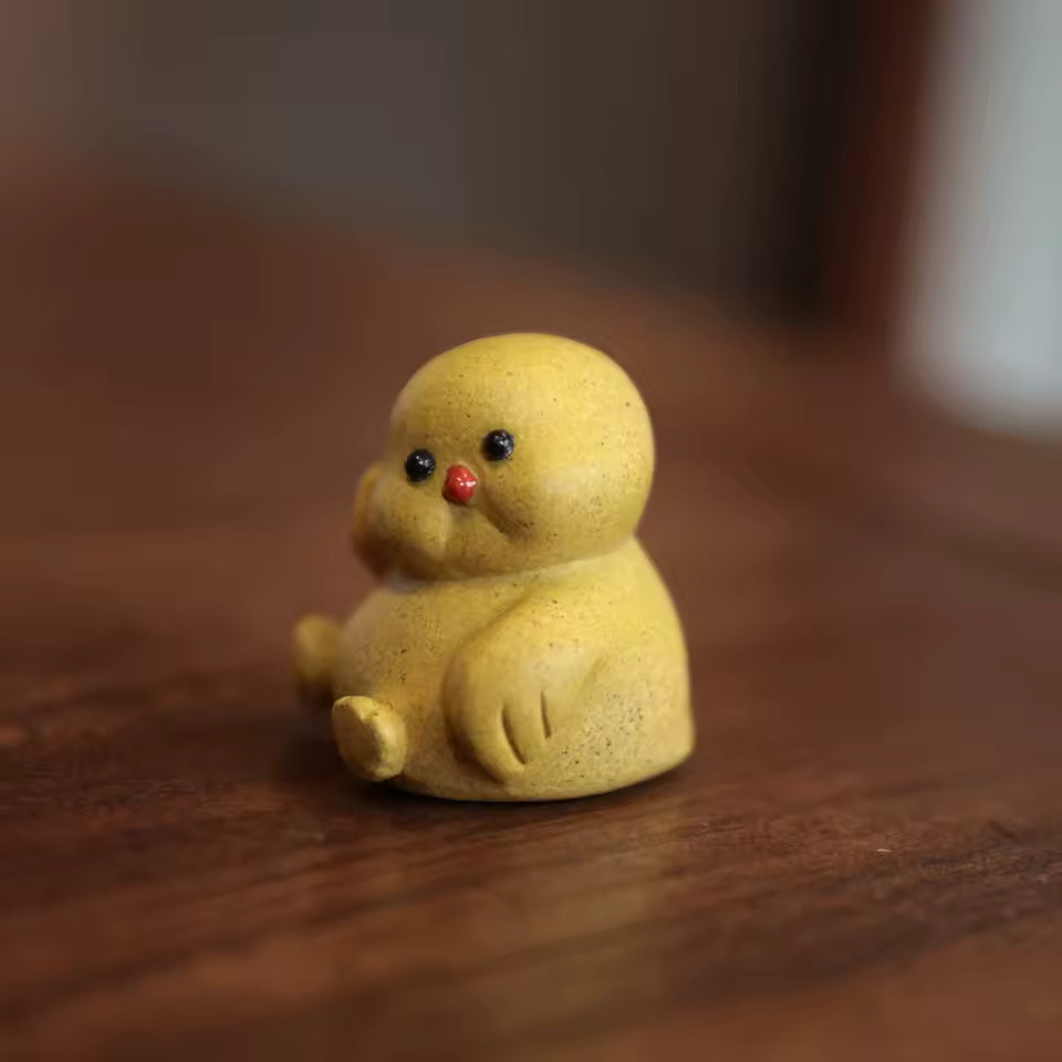 Purple Clay Tea Pet Raw Mineral Mud Mini Chicken Cute Cartoon Tea Play Ornament Boutique Handmade Home Decoration