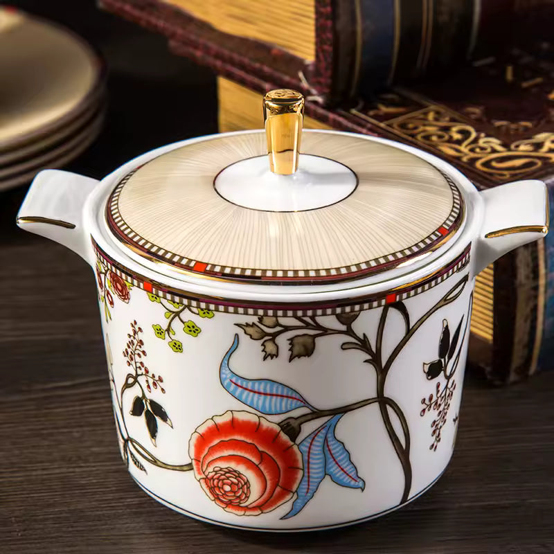 Good Quality Fine Bone China 45 % Tea Cup, Tea Pot, Creamer 15 pcs Tea Set