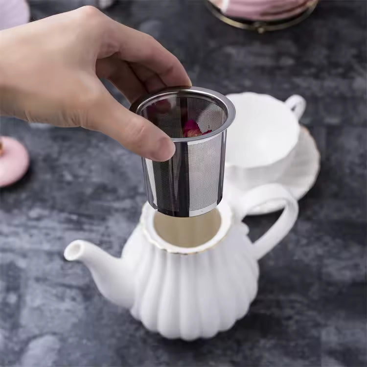 Modern Tea Party Gift Box Packaging Porcelain Coffee Teapot Sets Printed Ceramic Tea Pot Set Luxury