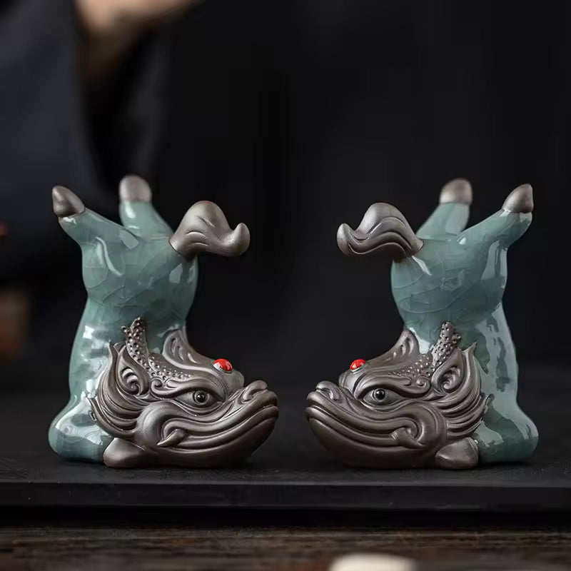 Porcelain Tea Pet Ornament Tea Strainer Zen Gongfu Tea Accessories Home Decoration