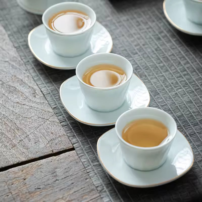 Modern Eco-Friendly Shanghai Kung Fu Tea Set Cover Bowl Tilder Pot Opening Ceramic Gift