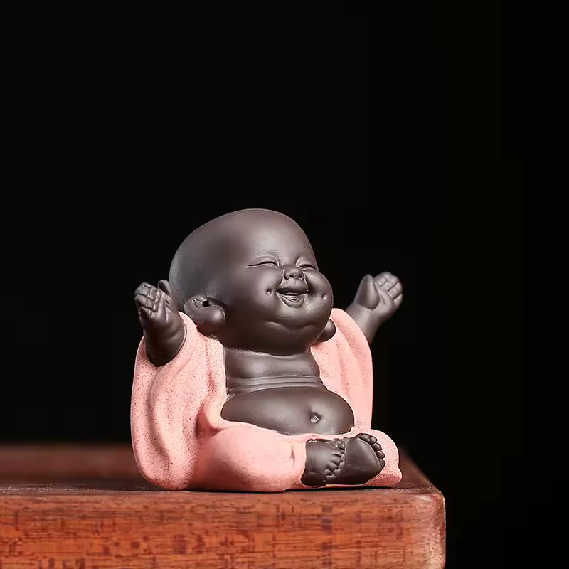 Purple Clay Maitreya Buddha Tea Pet Ornament Figurine Gongfu Tea Accessories Zen Tea Set Home Decoration