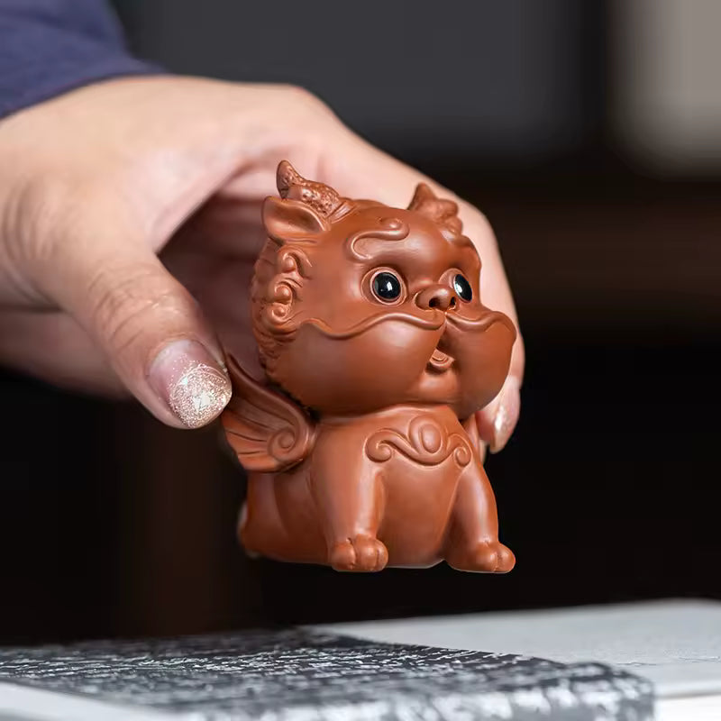 Purple Clay Tea Pet Pixiu Wealth Attraction Ornament Premium Tea Set Zen Gongfu Tea Accessories Home Decoration