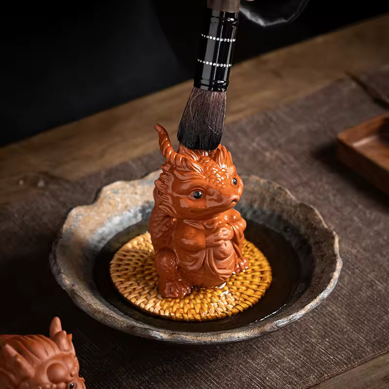 Creative Purple Clay Tea Pet Cute Zodiac Dragon Tea Table Decoration Tea Sets Zen Gongfu Tea Accessories