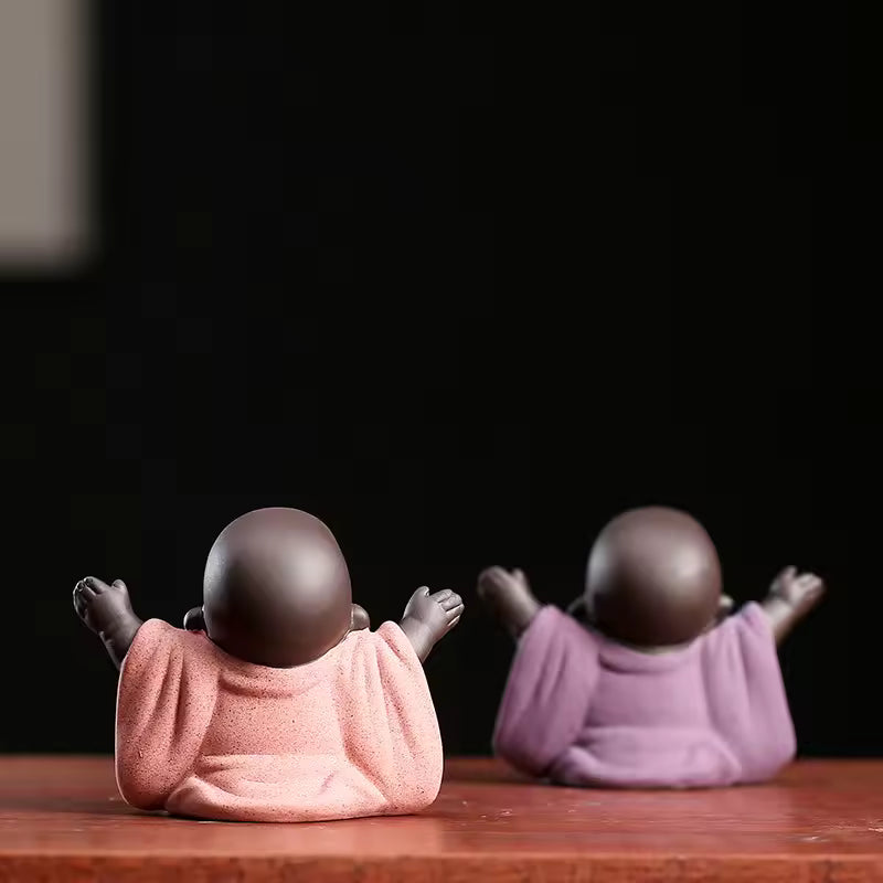 Purple Clay Maitreya Buddha Tea Pet Ornament Figurine Gongfu Tea Accessories Zen Tea Set Home Decoration