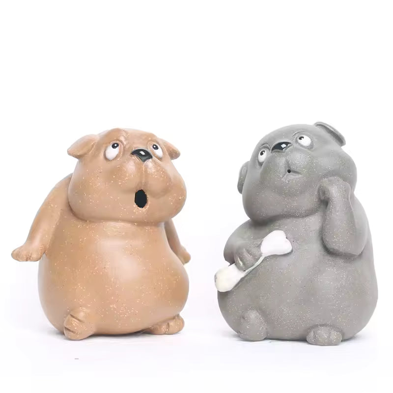 Purple Clay Tea Pet Ornament Cute Dog Animal Figurine Tea Set Gongfu Tea Accessories Home Decoration