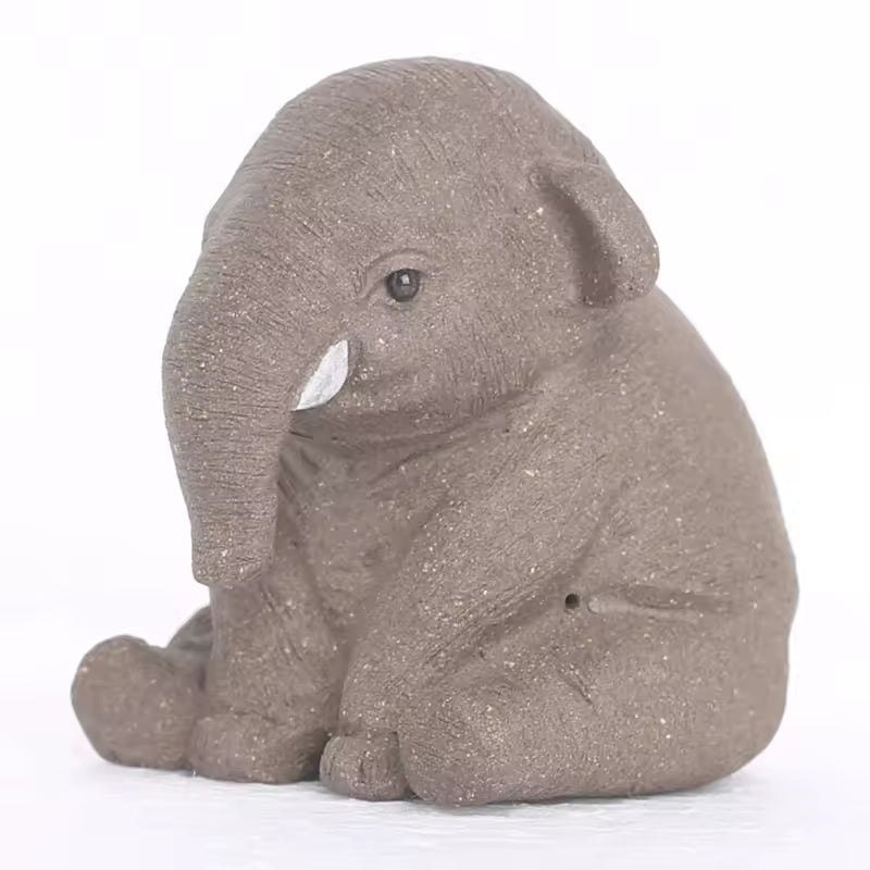 Purple Clay Elephant Tea Pet Figurine Cute Animal Zen Gongfu Tea Set Home Decoration