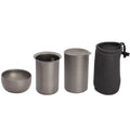 Bulk Order Stainless Steel Camping Tea Set Double-Layer Heat Insulation Food Grade Portable Tea Cups & Pot for Outdoor Use