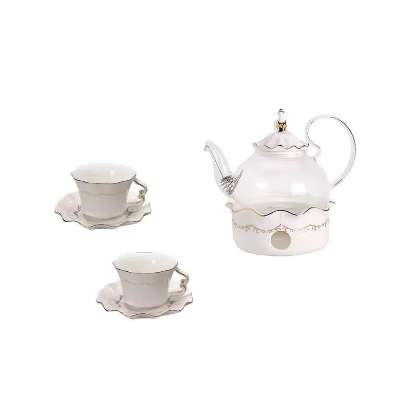 European-Style High-End Ceramic Flower Teapot Set Cross-Border Exclusive Best Tea Cups Saucers for Afternoon Tea & Wedding Gift