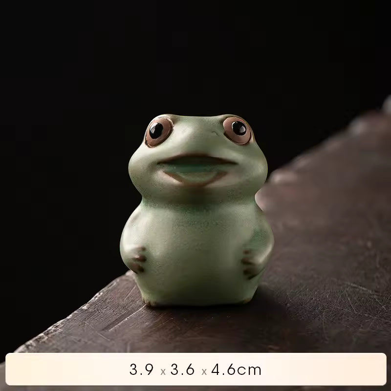 Cute Little Frog Tea Pet Ornament Personalized Tea Play Animal Figurine Zen Gongfu Tea Accessories Gift Home Decoration