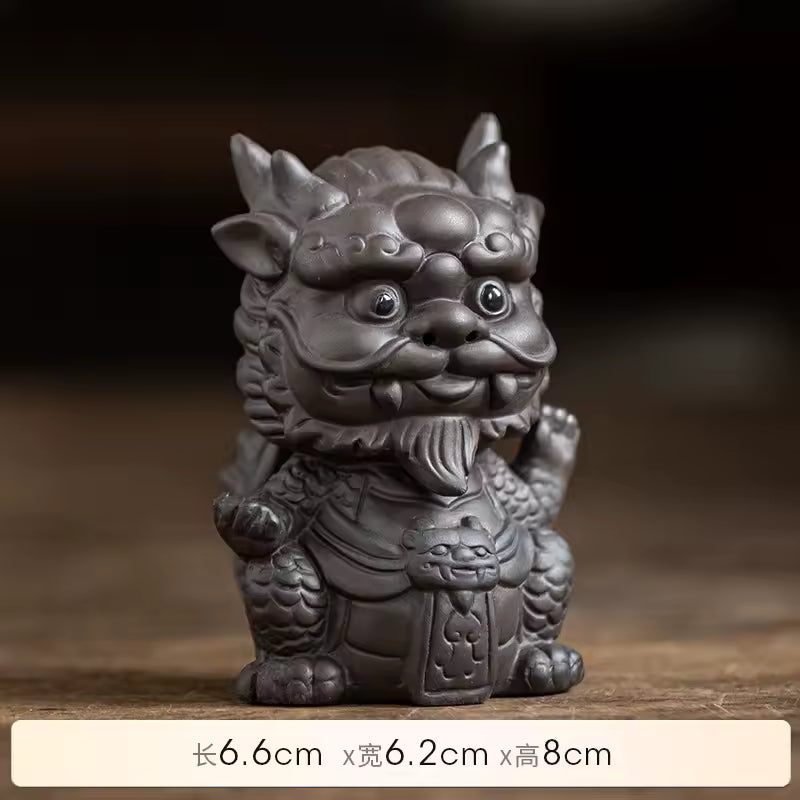 Creative Purple Clay Tea Pet Cute Zodiac Dragon Tea Table Decoration Tea Sets Zen Gongfu Tea Accessories
