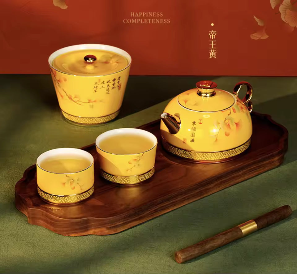 Luxury Handcrafted Cloisonne Enamel Tea Set Elegant Detachable Teapot Teacup Classic Heat-Resisting High-end Drinkware Gift Home
