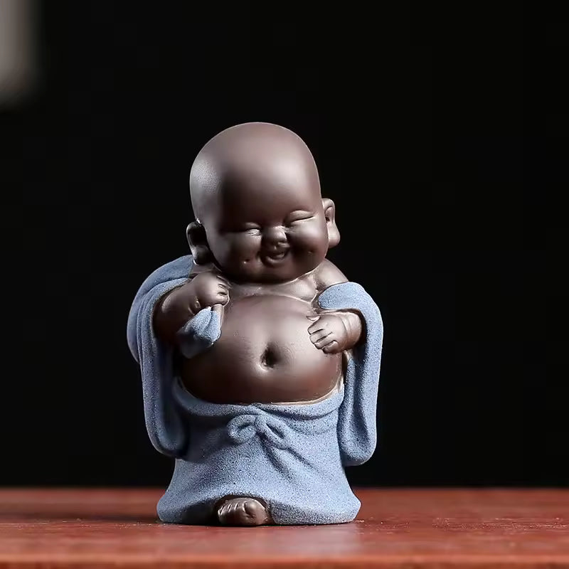 Purple Clay Maitreya Buddha Tea Pet Ornament Figurine Gongfu Tea Accessories Zen Tea Set Home Decoration