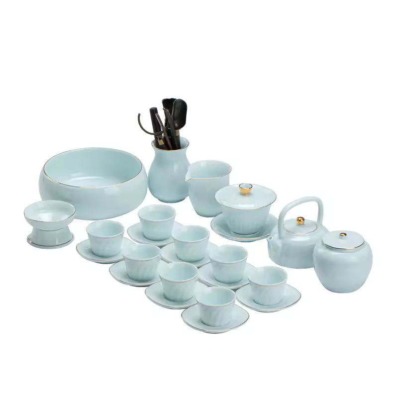 Modern Eco-Friendly Shanghai Kung Fu Tea Set Cover Bowl Tilder Pot Opening Ceramic Gift