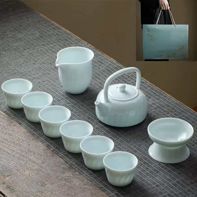 Modern Eco-Friendly Shanghai Kung Fu Tea Set Cover Bowl Tilder Pot Opening Ceramic Gift