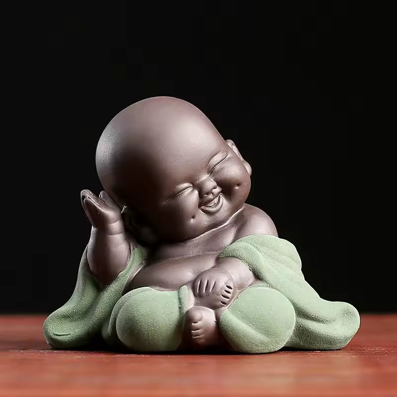 Purple Clay Maitreya Buddha Tea Pet Ornament Figurine Gongfu Tea Accessories Zen Tea Set Home Decoration