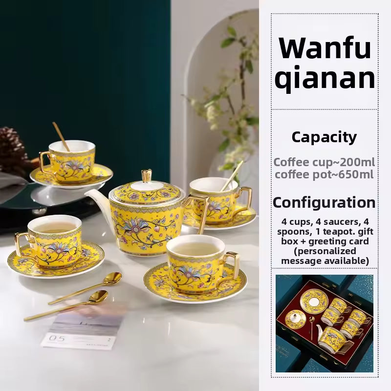 High-End Exquisite Porcelain Coffee Cup Tea Set Modern Design Heat Resistant 250mL Best Friend's Birthday Wedding Souvenir Gift