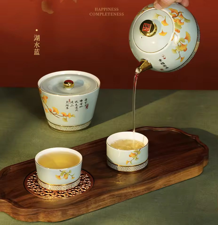 Luxury Handcrafted Cloisonne Enamel Tea Set Elegant Detachable Teapot Teacup Classic Heat-Resisting High-end Drinkware Gift Home