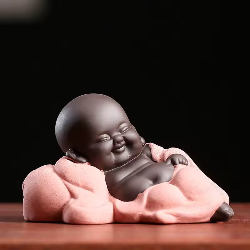 Purple Clay Maitreya Buddha Tea Pet Ornament Figurine Gongfu Tea Accessories Zen Tea Set Home Decoration